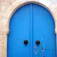 Blue painted door in Hammamet's medina