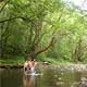 Three of us in the river at the Cathedral in the bush