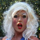 Stunned drag queen's face