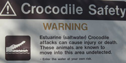 A crocodile warning sign