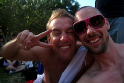 Luke and me, posing Japanese stylee.