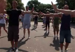 Still from news.com.au's video footage of our rehearsal