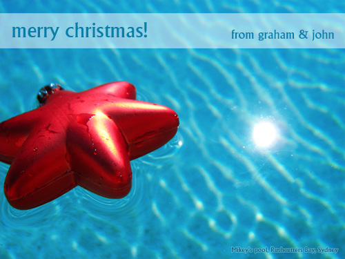 A christmas bauble floating in Mikey's pool in Rushcutters Bay, Sydney