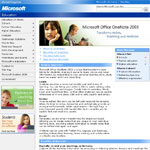 Microsoft OneNote software homepage