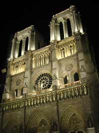 Notre Dame at night, all lit up and clean!
