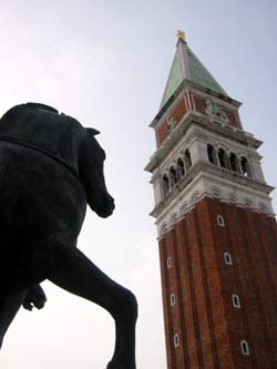 The Campanile in Piazza San Marco, seen from St Mark's Basilica