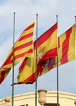 Flags of Catalonia, Spain, and Barcelona