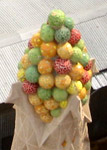 Bright colours on one of the spires